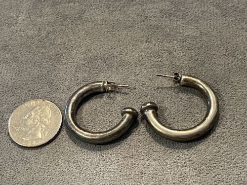 Sterling Silver Hollow Hoop Dangle Earrings--378.24