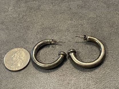 Sterling Silver Hollow Hoop Dangle Earrings--378.24
