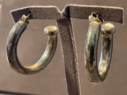 Sterling Silver Hollow Hoop Dangle Earrings--378.24